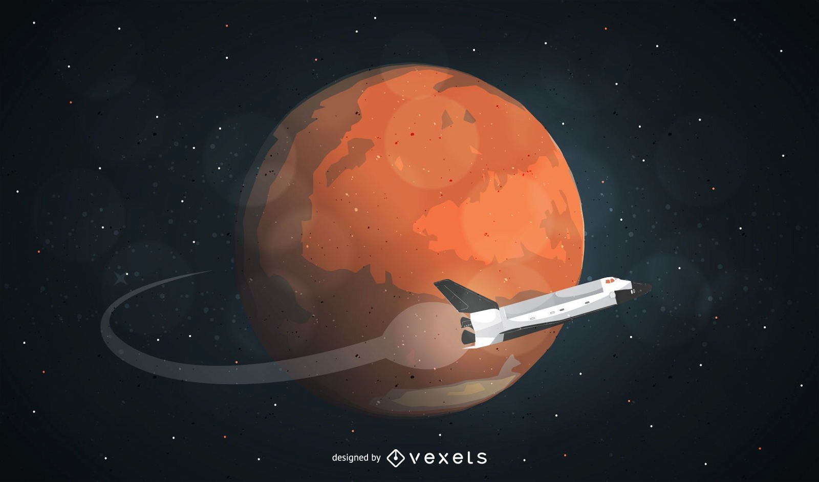 Ilustração de viagem do planeta Marte