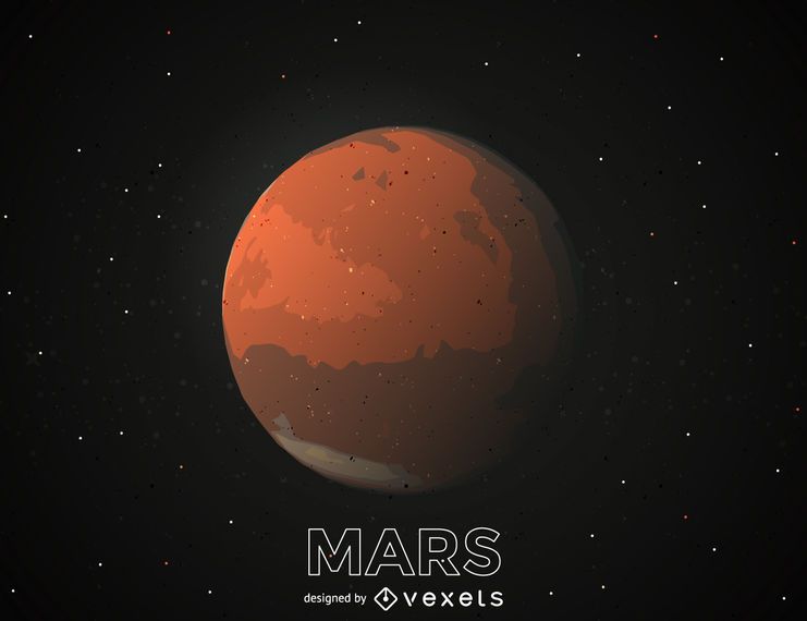 Ilustración planeta marte Ilustración planeta marte