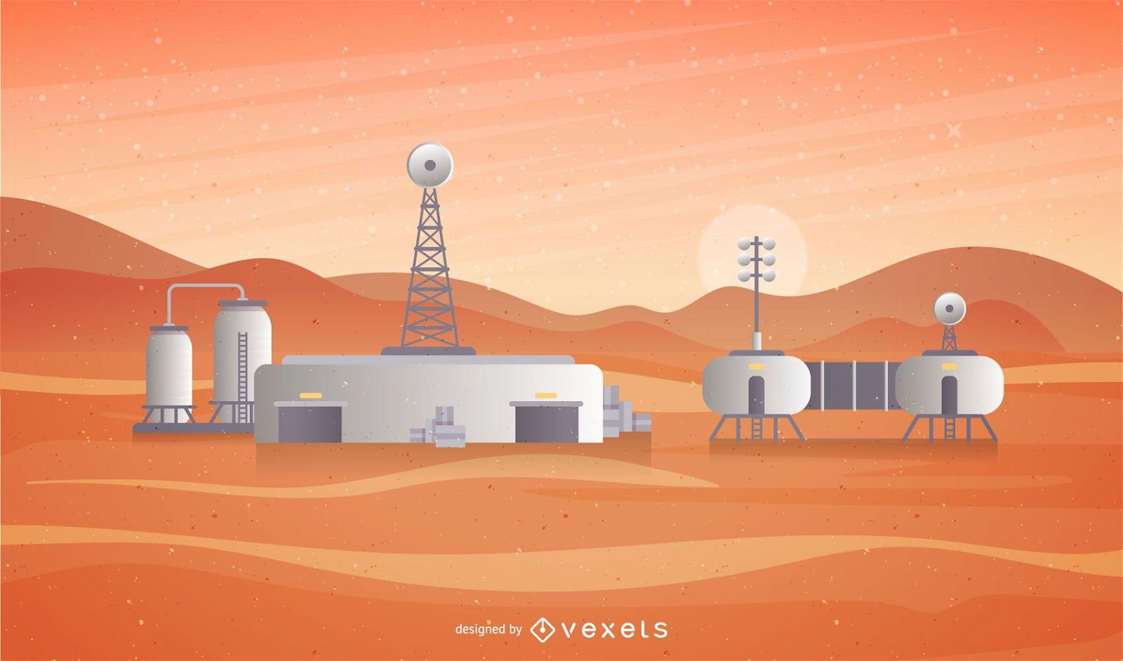 Mars Raumstation Illustration
