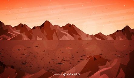 Mars landscape illustration