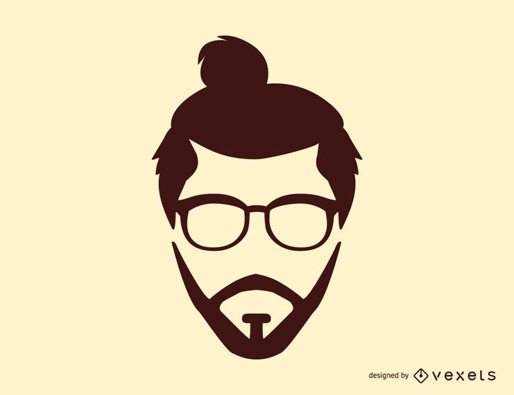 Homem, coque, penteado, silueta Homem, coque, penteado, silueta