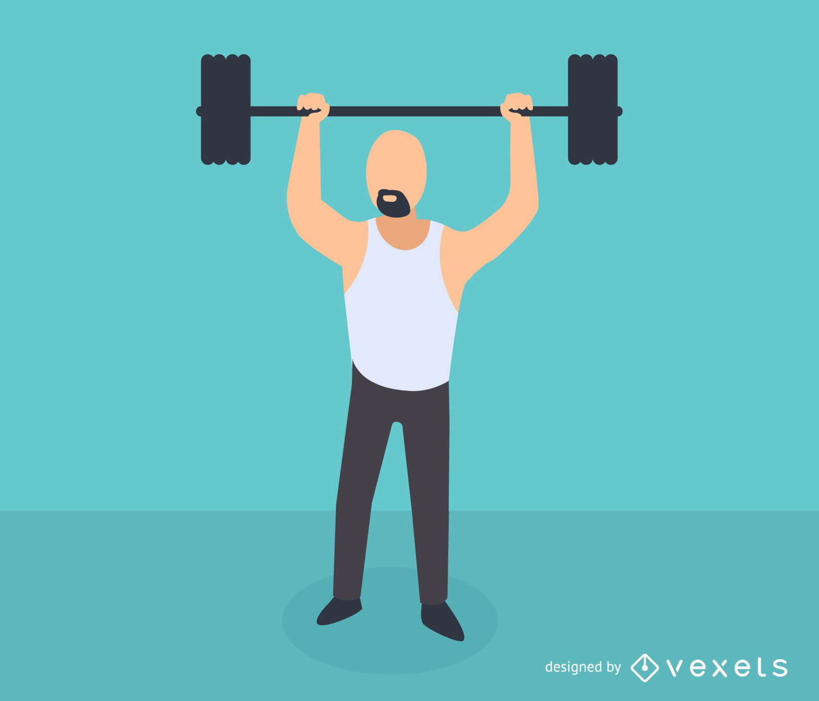Man weightlifting isometric icon