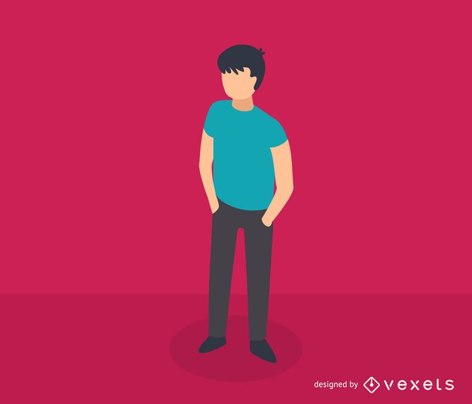 Young man isometric icon Young man isometric icon
