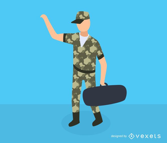 Military man isometric icon Military man isometric icon