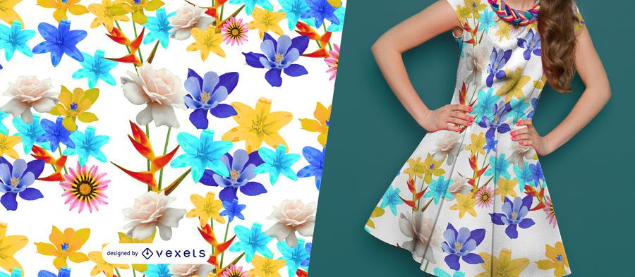 Spring flowers floral pattern Spring flowers floral pattern