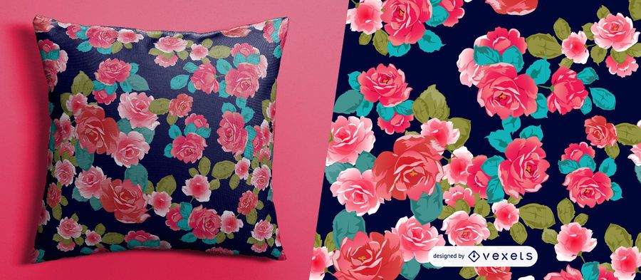 Padrão floral de rosas vermelhas Padrão floral de rosas vermelhas