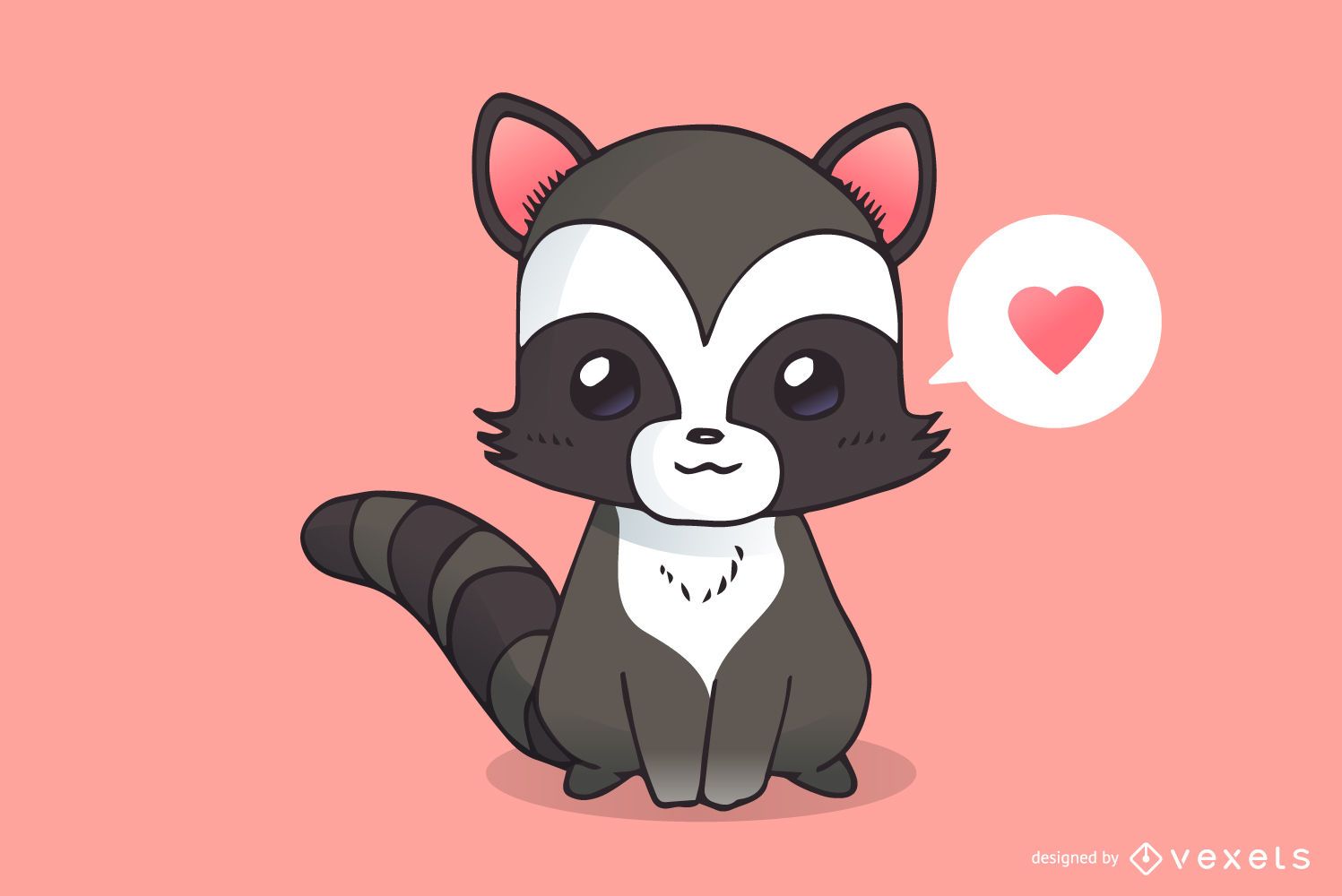 Download Cute Raccoon Cartoon - Vector Download