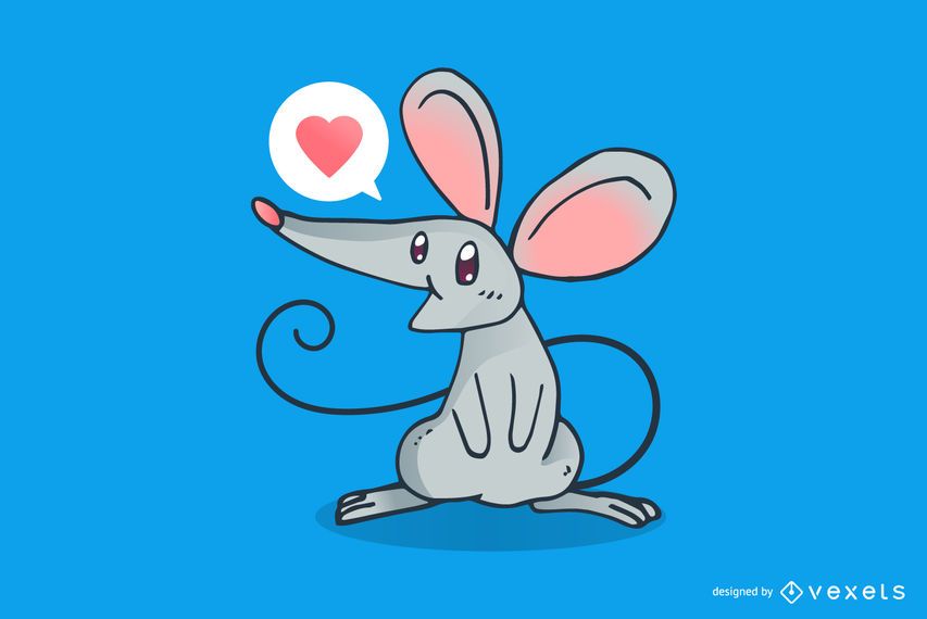 Desenho de rato simpático bonito Desenho de rato simpático bonito