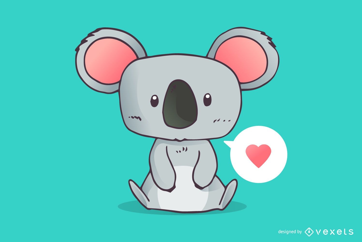 Cute koala love cartoon