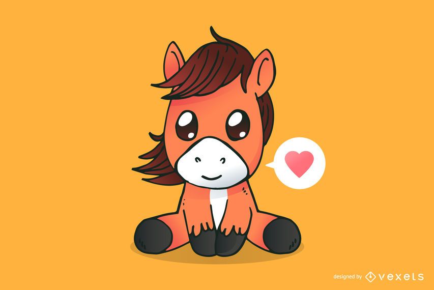 Dibujos animados lindo caballo Dibujos animados lindo caballo