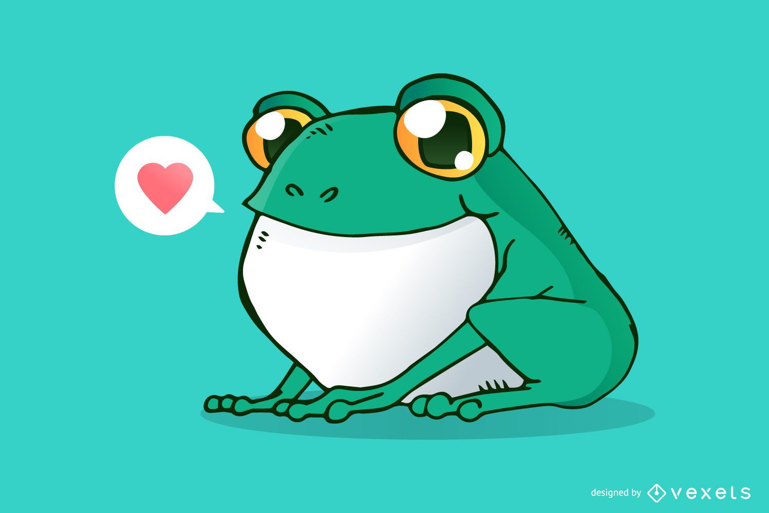 Cute frog cartoon illustration