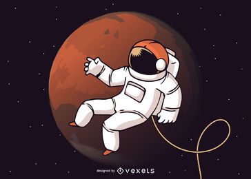 Ilustração de caminhada do espaço de astronauta Ilustração de caminhada do espaço de astronauta