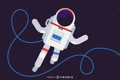 Cosmonauta en la ilustración del espacio