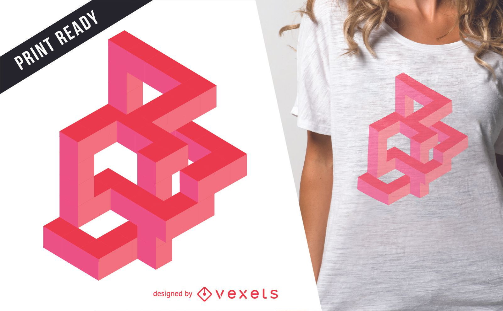 Pink optical illusion t-shirt design