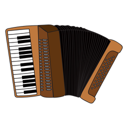 Doodle de instrumento musical de acordeón Diseño PNG