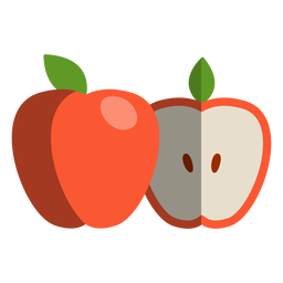Apple auf halbes Symbol geschnitten PNG-Design