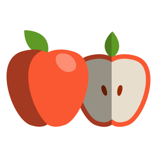 Apple cut to half icon PNG Design