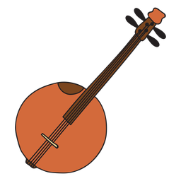 Doodle de instrumento musical de banjo Desenho PNG