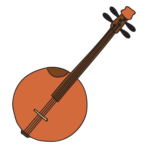 Doodle de instrumento musical banjo Diseño PNG