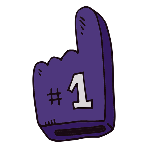 Basketball foam finger cartoon Transparent PNG & SVG vector file