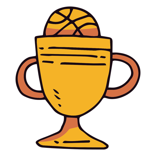 Dibujos animados de copa de trofeo de baloncesto Diseño PNG