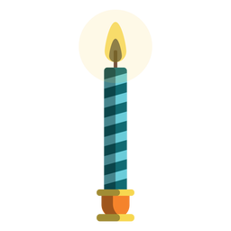 Blaue Zuckerstangen-Stumpenkerze PNG-Design