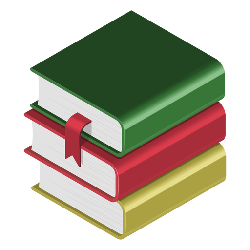 Download Books pile 3d icon - Transparent PNG & SVG vector file