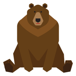 Ilustración de oso pardo sentado Diseño PNG