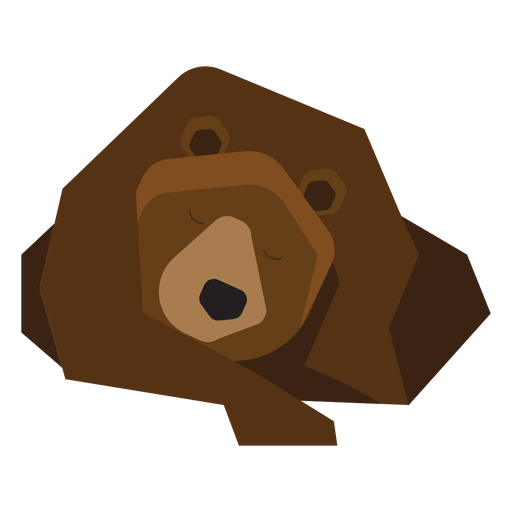 Brown bear sleeping illustration PNG Design