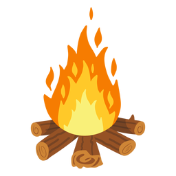 Campfire firefight illustration PNG Design