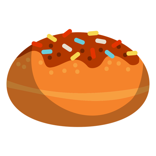 Chocolate glazed donut PNG Design