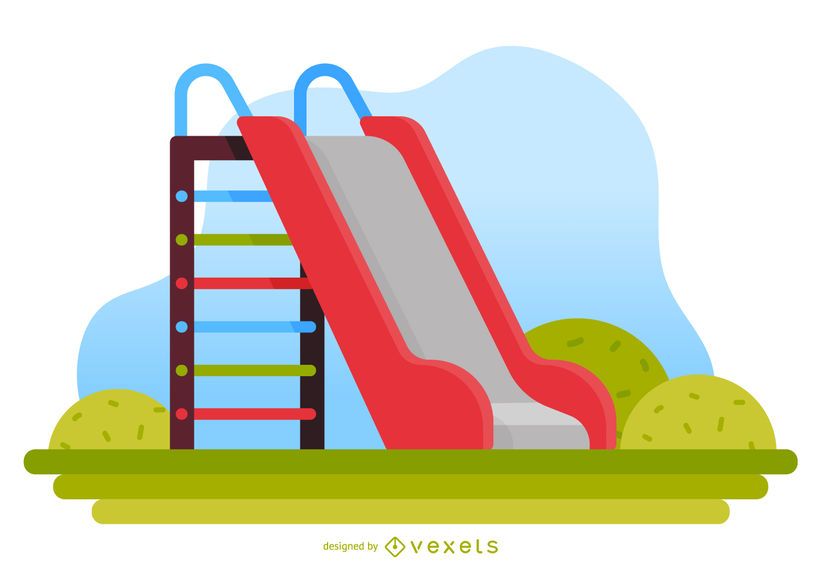 Kids Slide Playground Illustration Vector Download