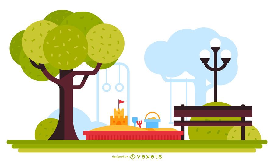 Park sandpit playground illustration Park sandpit playground illustration
