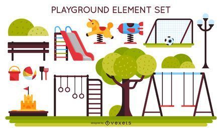 Conjunto de elementos de playground para crianças