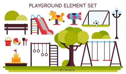 Kids playground element set Kids playground element set