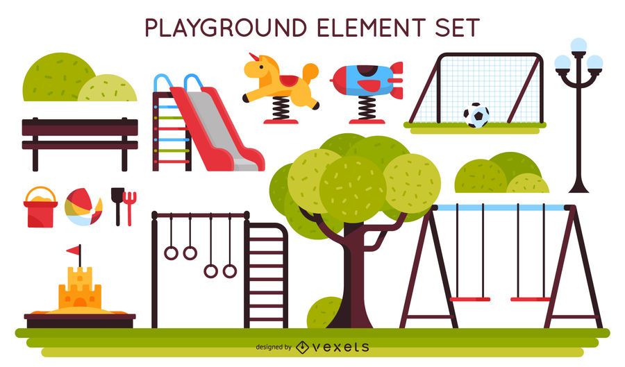Kids playground element set Kids playground element set