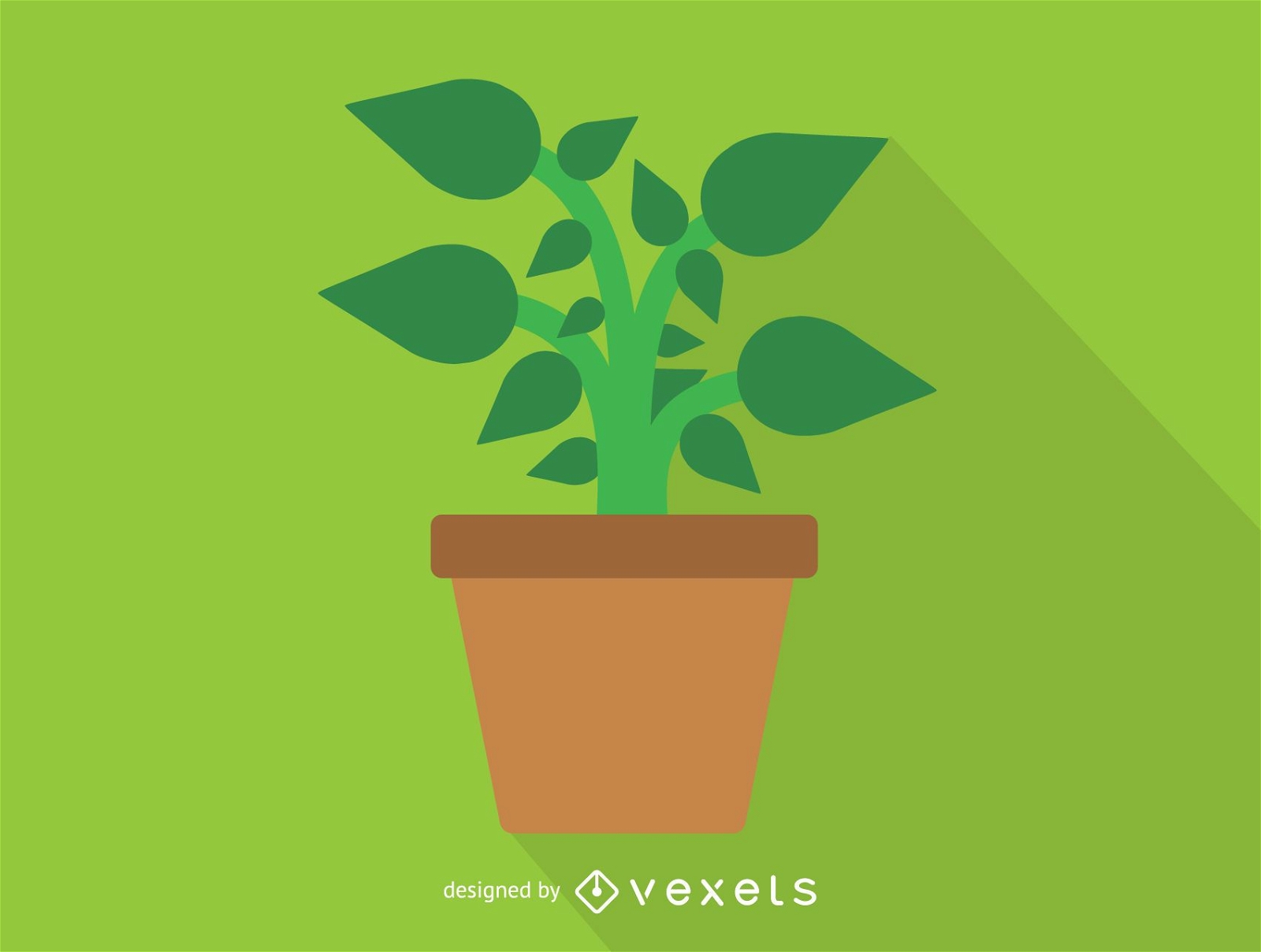 Green plant in pot icon