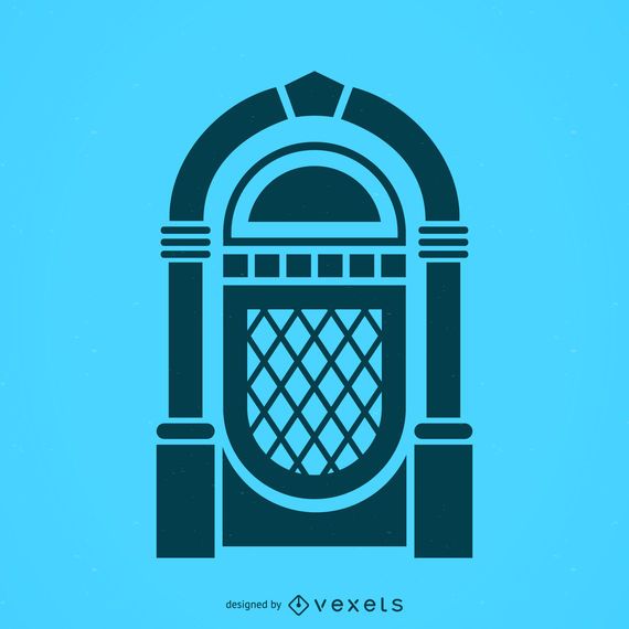 Musical jukebox silhouette icon Musical jukebox silhouette icon