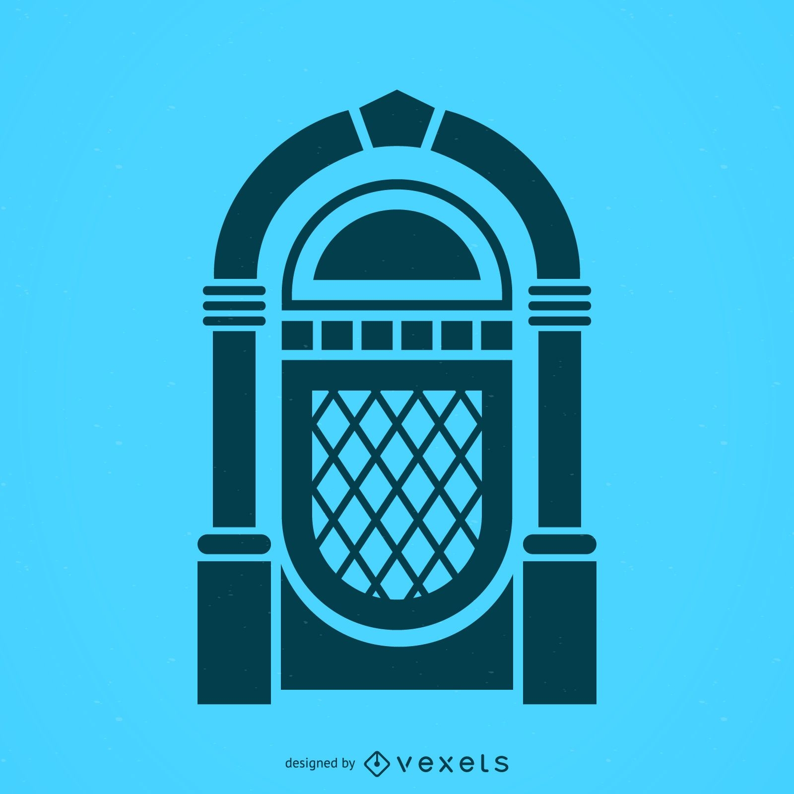 Musical jukebox silhouette icon