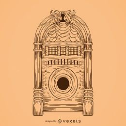 Musical jukebox drawing Musical jukebox drawing
