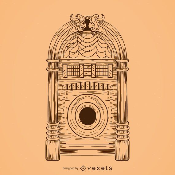 Musical jukebox drawing Musical jukebox drawing