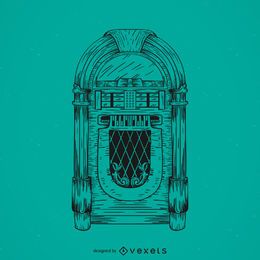 Hand gezeichnete Jukeboxillustration