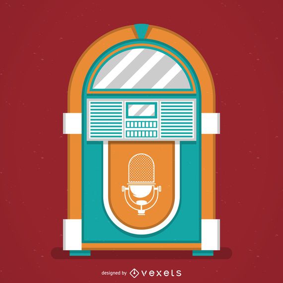 Vintage music jukebox illustration Vintage music jukebox illustration