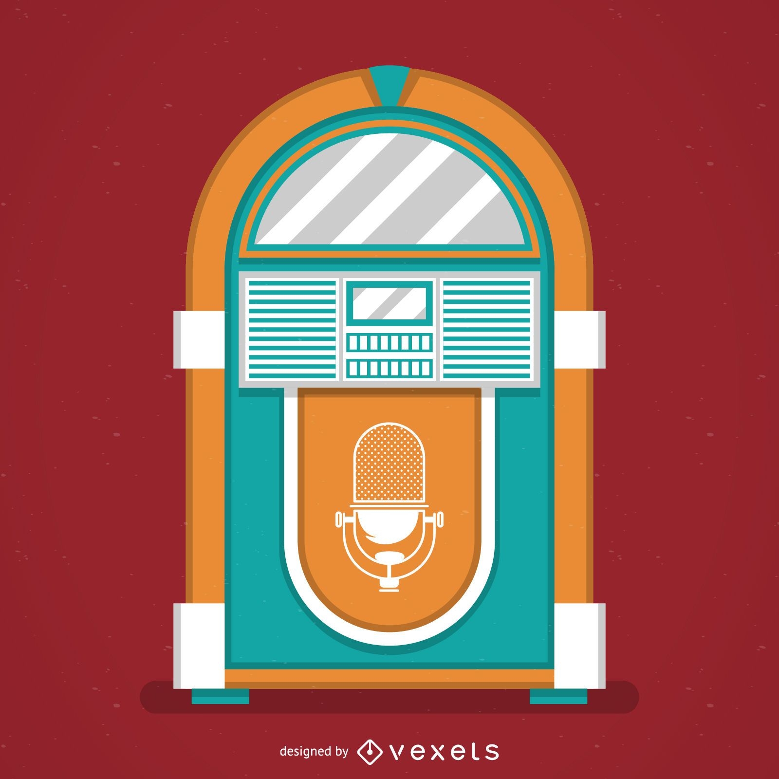 Vintage music jukebox illustration