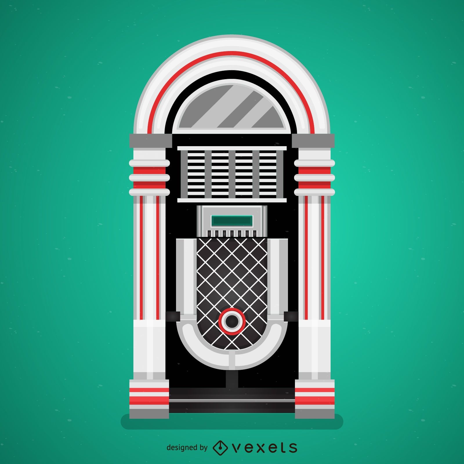 Ilustração de jukebox vintage plana