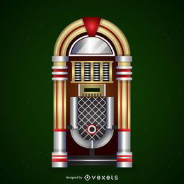 Icono de máquina de discos vintage
