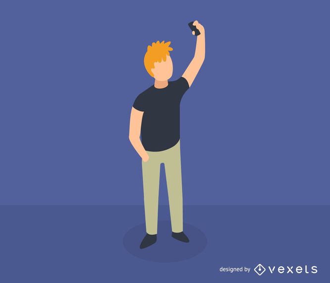 Homem, levando, selfie, isometric, ícone Homem, levando, selfie, isometric, ícone