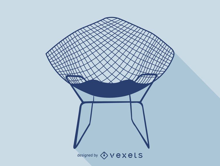 Harry Bertoia chair silhouette icon Harry Bertoia chair silhouette icon