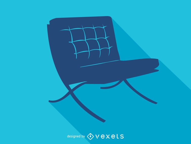 Barcelona chair silhouette icon Barcelona chair silhouette icon