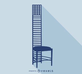 Hill house Mackintosh chair silhouette Hill house Mackintosh chair silhouette